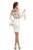 Johnathan Kayne - 8222 Two Piece Lace Bell Sleeve Sheath Dress in White