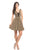Johnathan Kayne - 8223 Plunging Neckline Metallic Knit Cocktail Dress in Gold