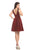 Johnathan Kayne - 8223 Plunging Neckline Metallic Knit Cocktail Dress in Red