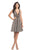 Johnathan Kayne - 8223 Plunging Neckline Metallic Knit Cocktail Dress in Silver