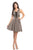 Johnathan Kayne - 8223 Plunging Neckline Metallic Knit Cocktail Dress in Silver
