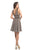 Johnathan Kayne - 8223 Plunging Neckline Metallic Knit Cocktail Dress in Silver