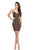Johnathan Kayne - 8224 Beaded Lace Halter V-neck Sheath Dress in Black and Gold
