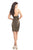 Johnathan Kayne - 8224 Beaded Lace Halter V-neck Sheath Dress in Black and Gold