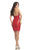 Johnathan Kayne - 8224 Beaded Lace Halter V-neck Sheath Dress in Red
