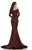 Johnathan Kayne - 8225 Fitted Off-Shoulder Mermaid Gown in Red