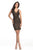 Johnathan Kayne - 8227 Glitter Lace Illusion Panels Cocktail Dress in Black and Gold