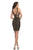 Johnathan Kayne - 8227 Glitter Lace Illusion Panels Cocktail Dress in Black and Gold
