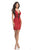 Johnathan Kayne - 8227 Glitter Lace Illusion Panels Cocktail Dress in Red