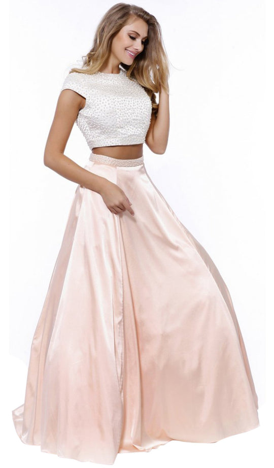 Nox Anabel - 8228 Two Piece Satin A-line Dress