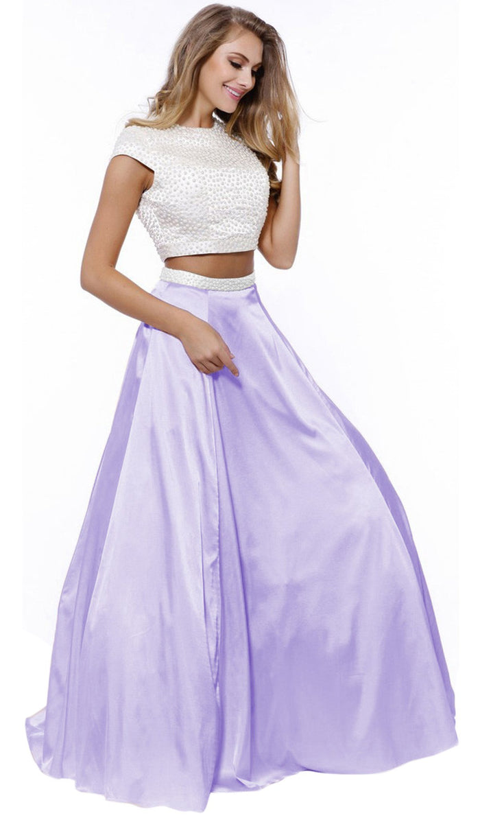 Two Piece Satin A-line Dress