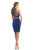 Johnathan Kayne - 8228 Beaded Cocktail Dress with Feathered skirt in Blue
