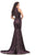 Johnathan Kayne - 8207 Off-Shoulder Sweetheart Neckline Cocktail Dress in Purple and Silver