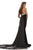 Johnathan Kayne - 8231 Gold Beaded Stretch Velvet Mermaid Dress in Purple