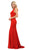 Poly USA - 8232 Sexy Cutout Back Mermaid Jersey Evening Gown In Red