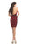 Johnathan Kayne - 8233 Embellished Deep Halter V-neck Cocktail Dress in Red and Black