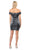 Poly USA - 8234 Fitted Off-Shoulder Metallic Cocktail Dress