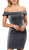 Poly USA - 8234 Fitted Off-Shoulder Metallic Cocktail Dress