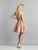 Dave & Johnny - A8234 Short Plunging Beaded Bodice A-Line Dress In Orange