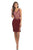 Johnathan Kayne - 8234 Two Piece Bedazzled V-neck Cocktail Dress in Red