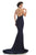 Johnathan Kayne - 8235 Bedazzled High Halter Mermaid Gown in Blue