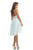 Johnathan Kayne - 8238 Crystal and Laced Halter V-neck Cocktail Dress in Green and White