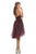 Johnathan Kayne - 8238 Crystal and Laced Halter V-neck Cocktail Dress in Black and Pink