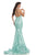 Johnathan Kayne - 8239 Sequined Lace High Halter Mermaid Dress in Green