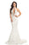 Johnathan Kayne - 8239 Sequined Lace High Halter Mermaid Dress in White