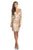 Johnathan Kayne - 8241 Sequined Deep V-neck Cocktail Dress in Gold
