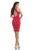 Johnathan Kayne - 8244 Crystal Accented Halter Sheath Cocktail Dress in Red