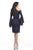 Johnathan Kayne - 8246 Embellished Halter Sheath Knee Length Dress in Blue