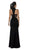Poly USA - 8248 High Neck Banded Cutout Sheath Gown In Black