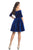 Johnathan Kayne - 8248 Embellished Stretch Velvet Aline Cocktail Dress in Blue