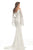 Johnathan Kayne - 8249 Swarovski Beaded Velvet Trumpet Gown With Train in White