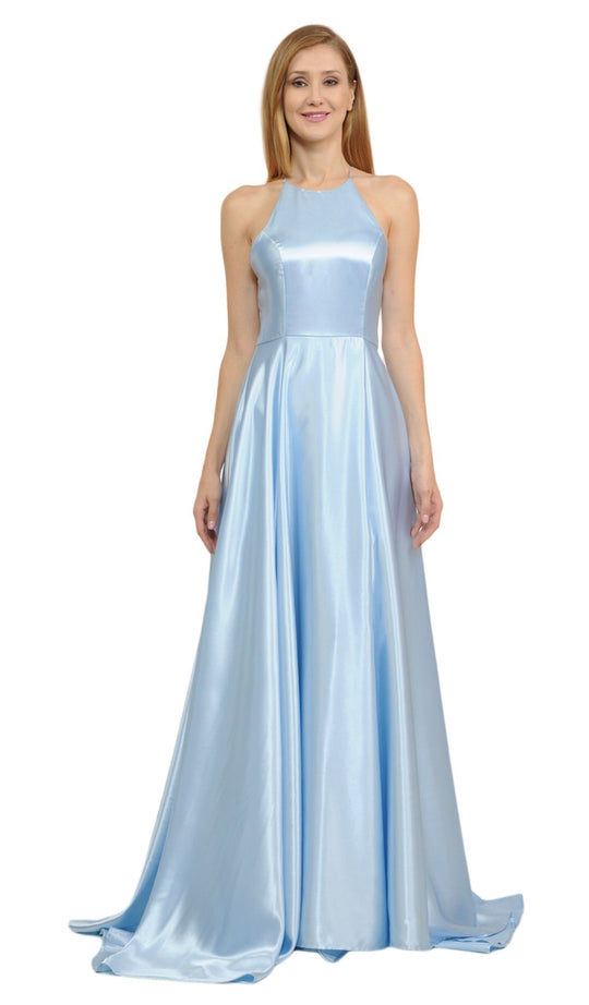 Poly USA - 8250 Strappy Halter A-Line Evening Gown