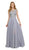 Poly USA - 8254 Cap Sleeve Embroidered Illusion Chiffon Gown
