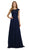 Poly USA - 8254 Cap Sleeve Embroidered Illusion Chiffon Gown