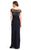 Adrianna Papell - AP1E200066 Off Shoulder Sequin Draped Evening Gown in Black and Pink