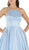 Poly USA - 8272 Sleeveless Satin Square Neckline A-Line Gown in Blue