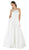 Poly USA - 8272 Sleeveless Satin Square Neckline A-Line Gown in White