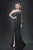 MNM Couture - Long Sleeve Asymmetrical Sequined High Slit Gown 8273 -2 pcs Gold in Size 6 Available