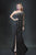 MNM Couture - 8273 Asymmetrical Ornate Sheath Gown in Black