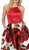 Poly USA - 8273 Sleeveless Halter Floral Printed A-line Dress