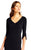 Adrianna Papell - AP1E201431 Embellished Long Sleeve Stretch Gown in Black