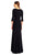 Adrianna Papell - AP1E201431 Embellished Long Sleeve Stretch Gown in Black