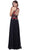 Nox Anabel - 8275 Floral Embroidered A-line Dress in Black