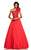Johnathan Kayne - 8019 Beaded One Shoulder Chiffon A-line Dress In Red