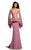 Johnathan Kayne - 8024 Two-Piece Bell Sleeve Ornate Lace Sheath Gown In Purple