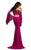 Johnathan Kayne - 8024 Two-Piece Bell Sleeve Ornate Lace Sheath Gown In Pink